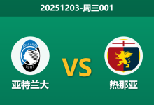 2025年12月3日 周三001 亚特兰大vs热那亚:杯赛成救命稻草?真蓝黑主场誓破怪圈-足球赛事前瞻 | AI 智能分析 | 足球数据解读 - 球小智